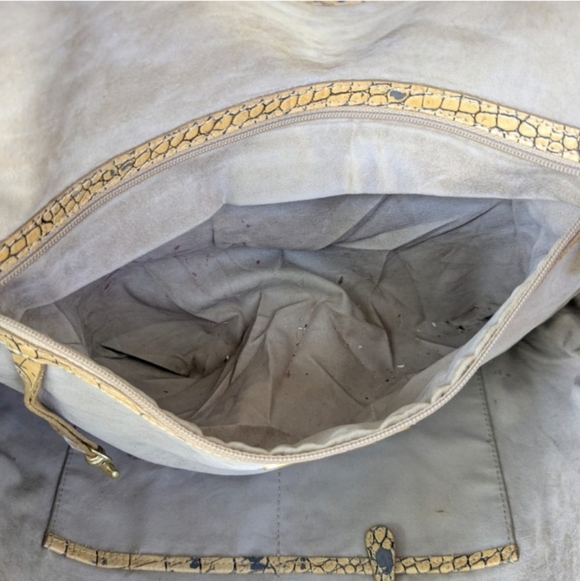 🍍Brahmin Camel Croc-Embossed TanHobo Bag - Picture 5 of 11